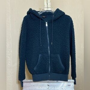 MARC NEW YORK NAVY TEDDY FULL ZIP HOODIE SZ SMALL